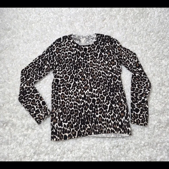 J.Crew Tippi Leopard Print Sweater XS Animal Print Pullover - Picture 3 of 7